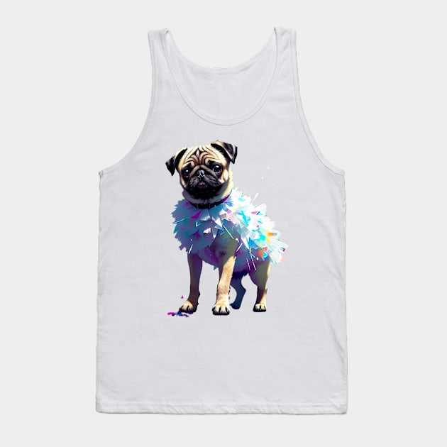 Flamingo Tutu Pug: The Pink and White Beauty Tank Top by fur-niche